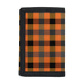 Halloween Orange Buffalo Check Print Trifold Wallet