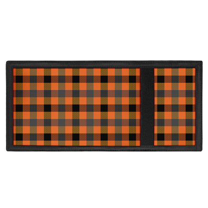 Halloween Orange Buffalo Check Print Trifold Wallet