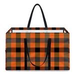 Halloween Orange Buffalo Check Print Utility Tote Bag