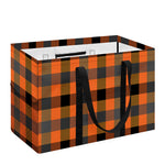 Halloween Orange Buffalo Check Print Utility Tote Bag