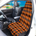 Halloween Orange Buffalo Check Print Waterproof Car Seat Cover