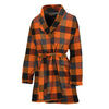 Halloween Orange Buffalo Check Print Women's Bathrobe