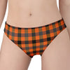 Halloween Orange Buffalo Check Print Women's Panties