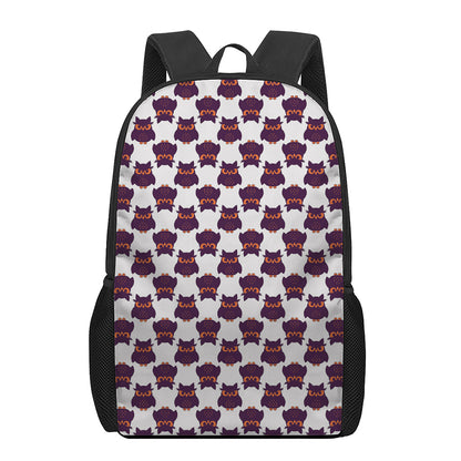 Halloween Owl Pattern Print 17 Inch Backpack