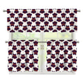 Halloween Owl Pattern Print 3 Piece Kitchen Curtains