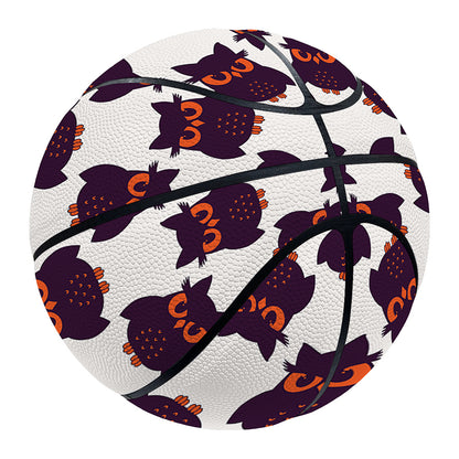 Halloween Owl Pattern Print Basketball