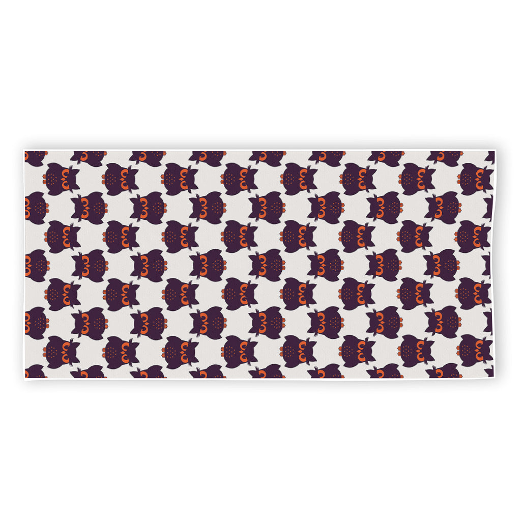 Halloween Owl Pattern Print Beach Towel
