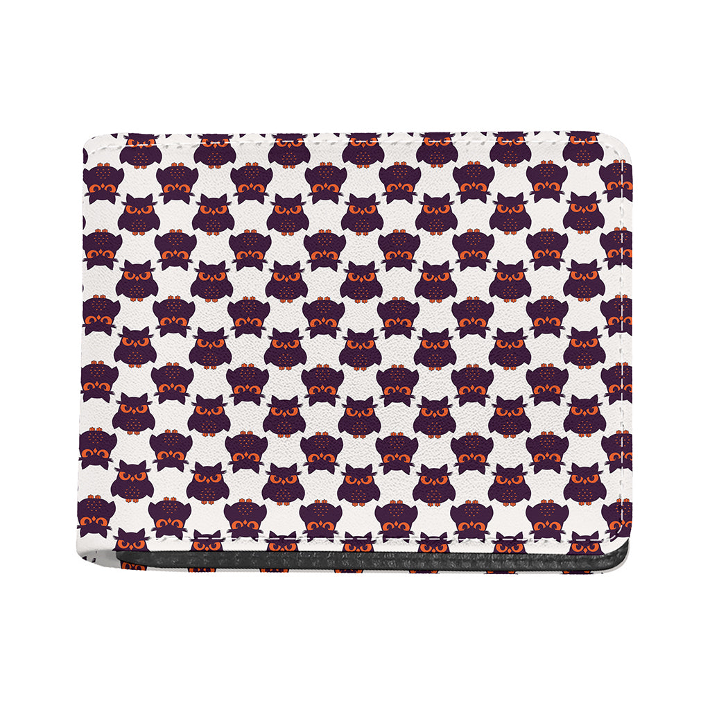 Halloween Owl Pattern Print Bifold Wallet