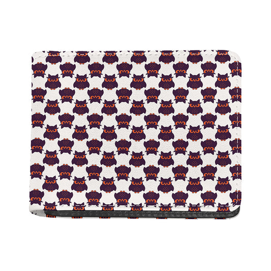 Halloween Owl Pattern Print Bifold Wallet