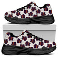 Halloween Owl Pattern Print Black Chunky Shoes