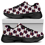 Halloween Owl Pattern Print Black Chunky Shoes