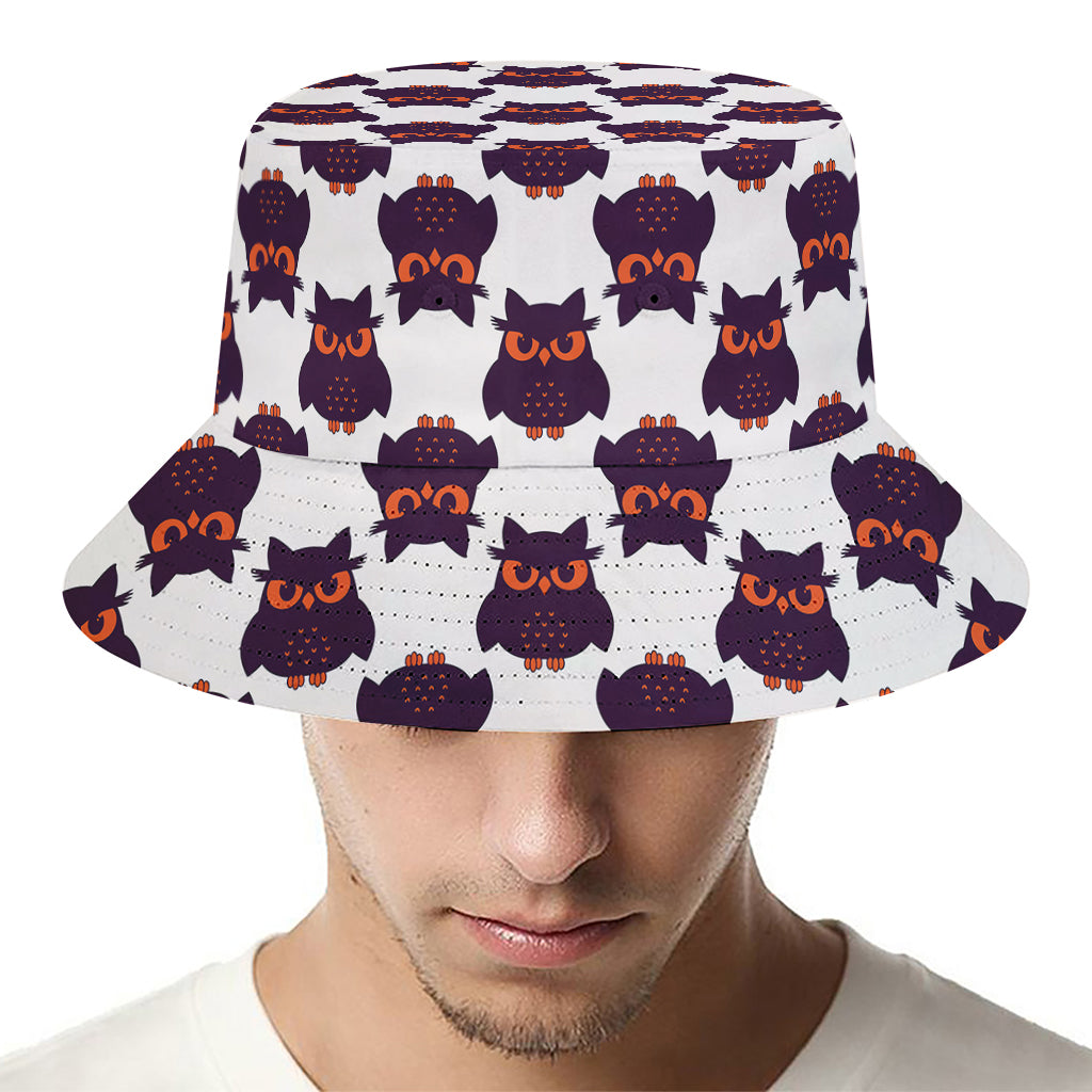 Halloween Owl Pattern Print Bucket Hat