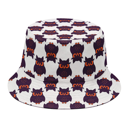 Halloween Owl Pattern Print Bucket Hat