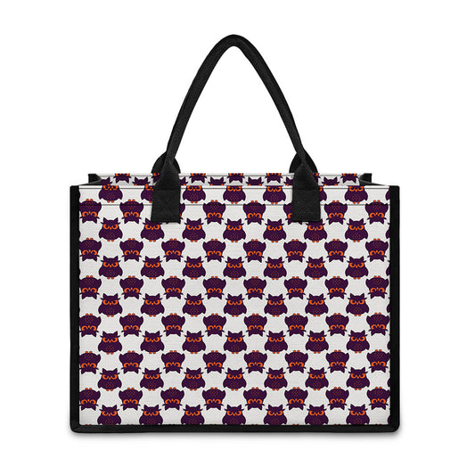 Halloween Owl Pattern Print Canvas Tote Bag