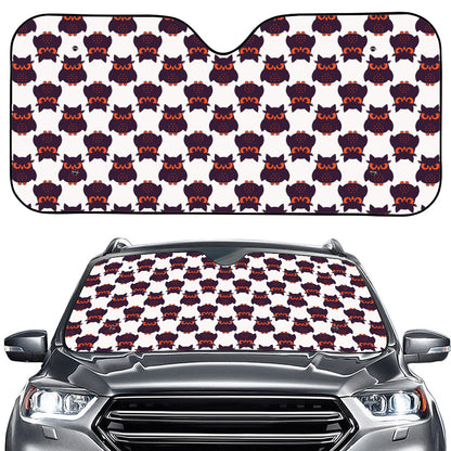Halloween Owl Pattern Print Car Windshield Sun Shade