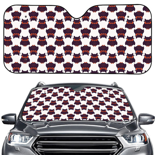 Halloween Owl Pattern Print Car Windshield Sun Shade
