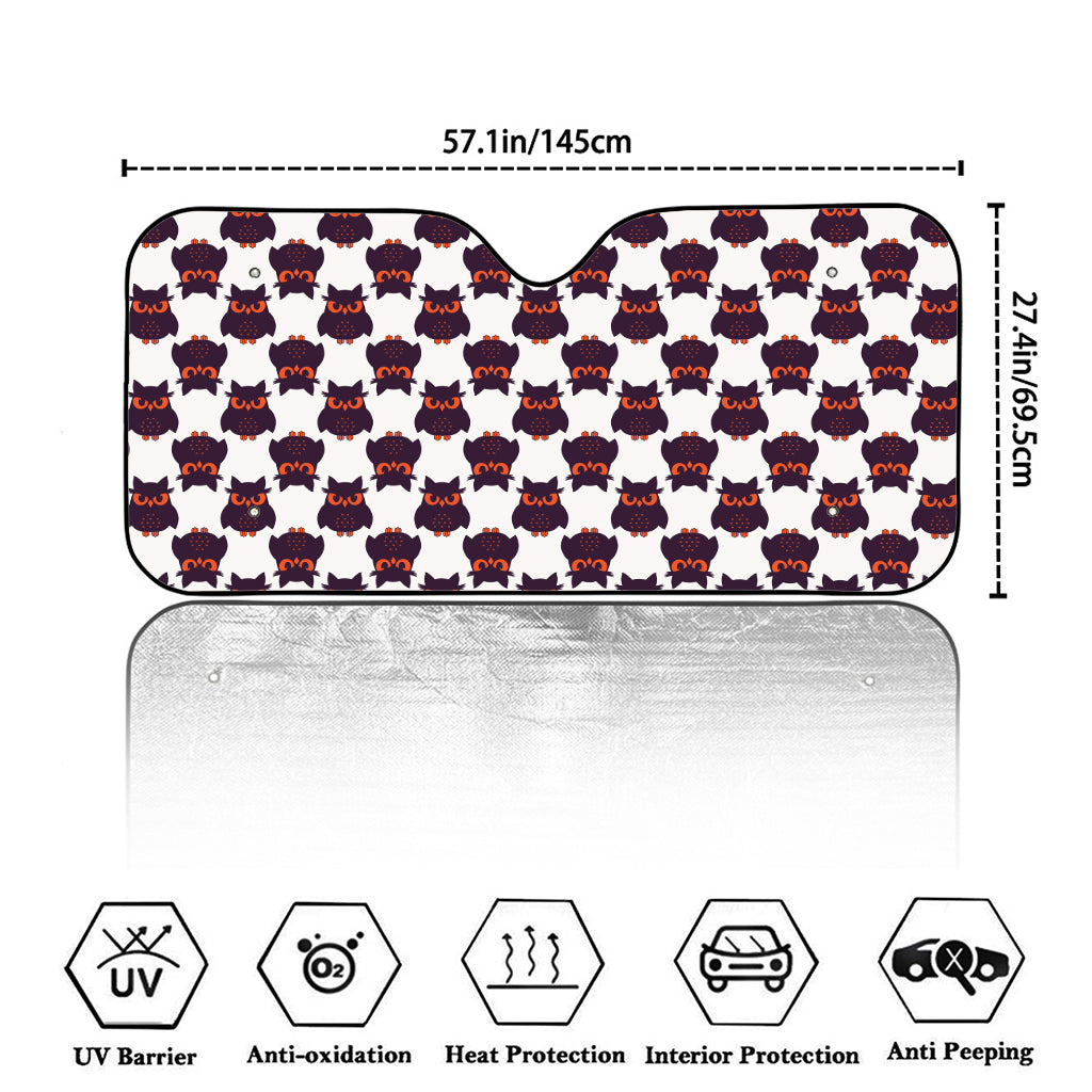 Halloween Owl Pattern Print Car Windshield Sun Shade