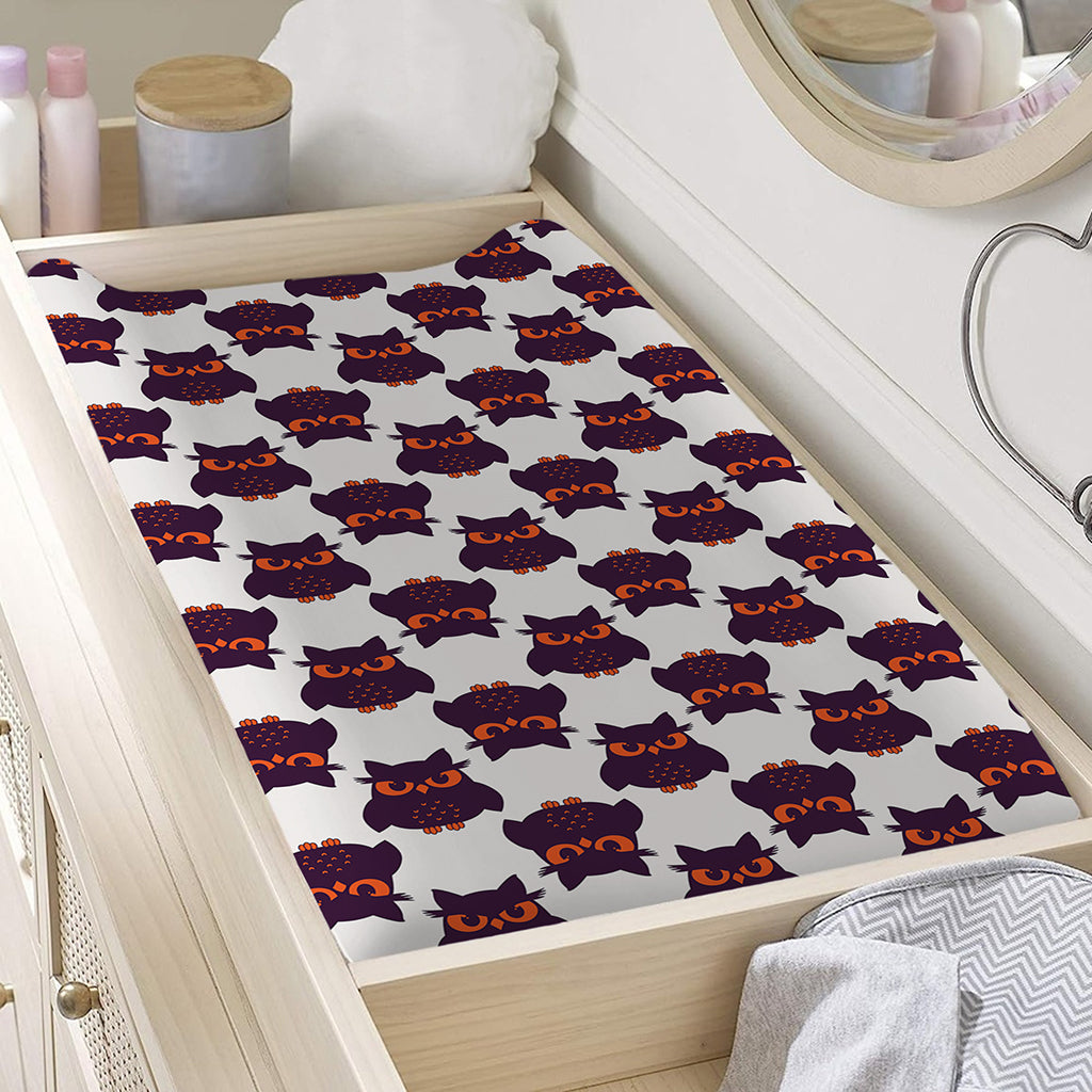 Halloween Owl Pattern Print Changing Pad Cover
