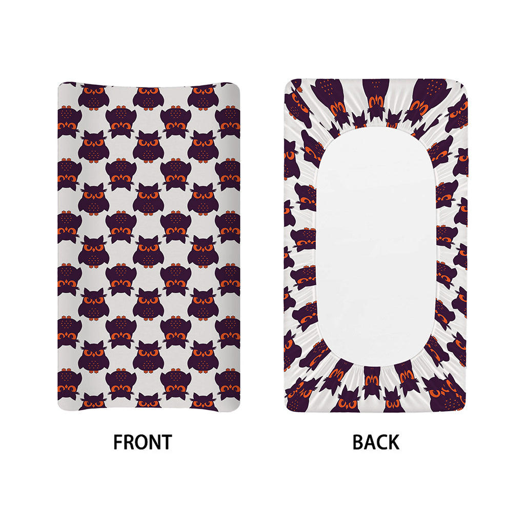 Halloween Owl Pattern Print Changing Pad Cover