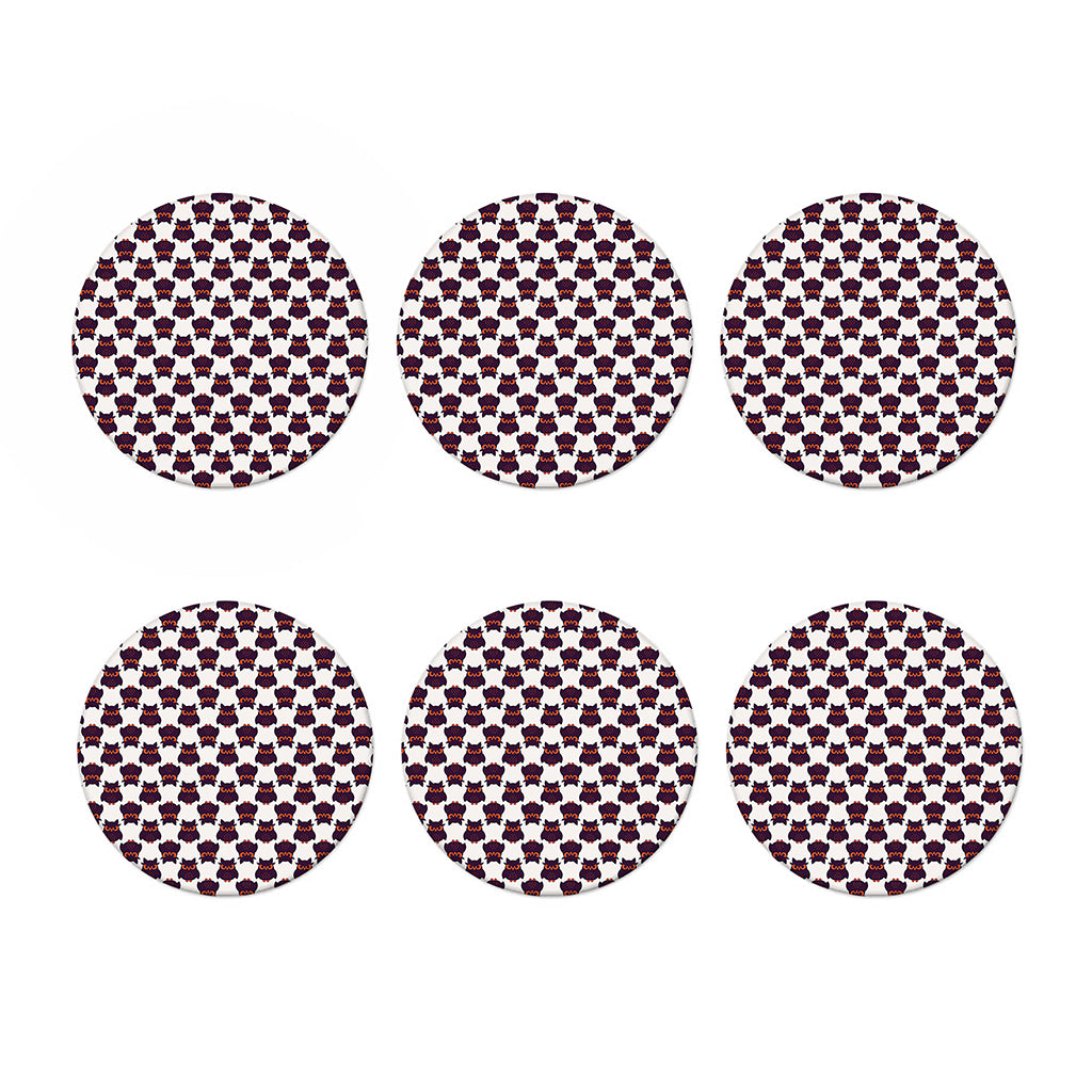 Halloween Owl Pattern Print Coaster Set