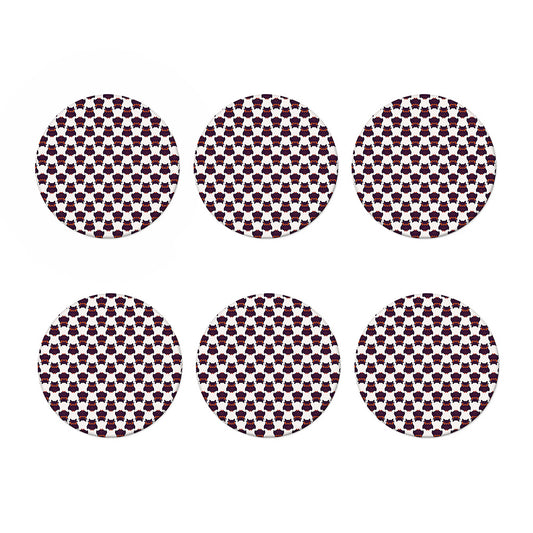 Halloween Owl Pattern Print Coaster Set