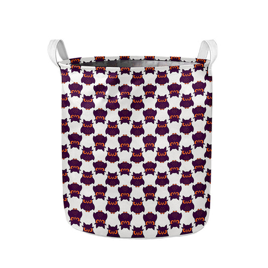 Halloween Owl Pattern Print Collapsible Laundry Basket