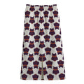 Halloween Owl Pattern Print Cotton Front Slit Maxi Skirt