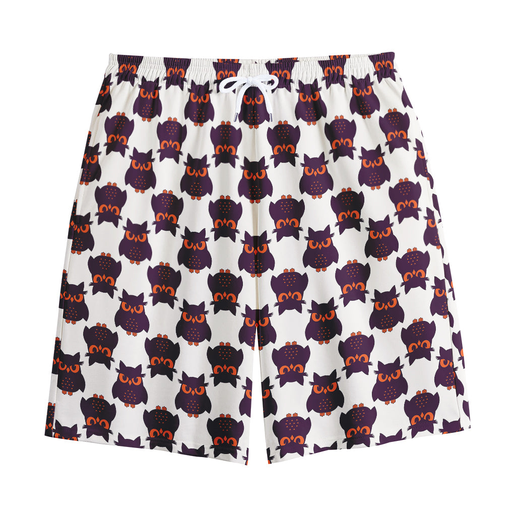Halloween Owl Pattern Print Cotton Shorts