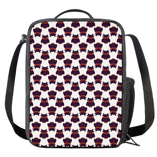 Halloween Owl Pattern Print Crossbody Lunch Bag