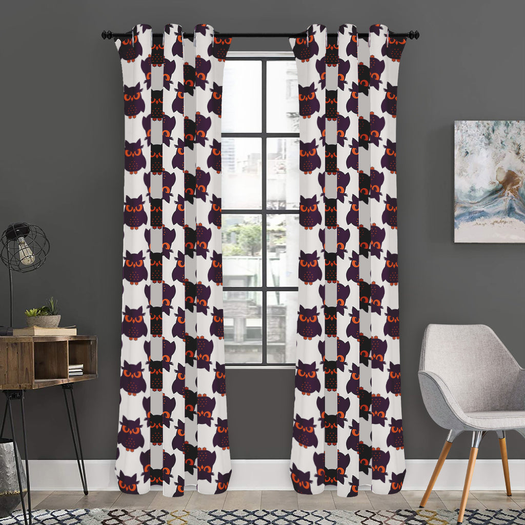 Halloween Owl Pattern Print Curtain