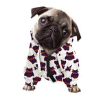 Halloween Owl Pattern Print Dog Zip Up Hoodie