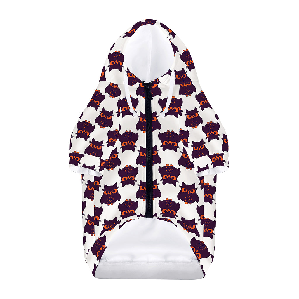 Halloween Owl Pattern Print Dog Zip Up Hoodie