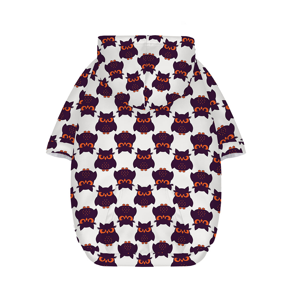 Halloween Owl Pattern Print Dog Zip Up Hoodie