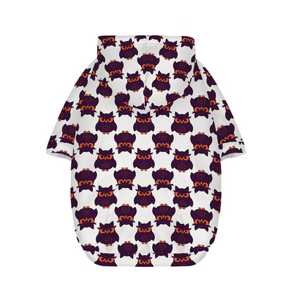 Halloween Owl Pattern Print Dog Zip Up Hoodie