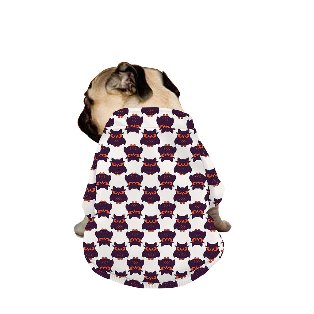 Halloween Owl Pattern Print Dog Zip Up Jacket