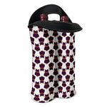 Halloween Owl Pattern Print Double Neoprene Wine Tote