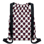 Halloween Owl Pattern Print Drawstring Backpack