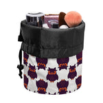 Halloween Owl Pattern Print Drawstring Makeup Bag