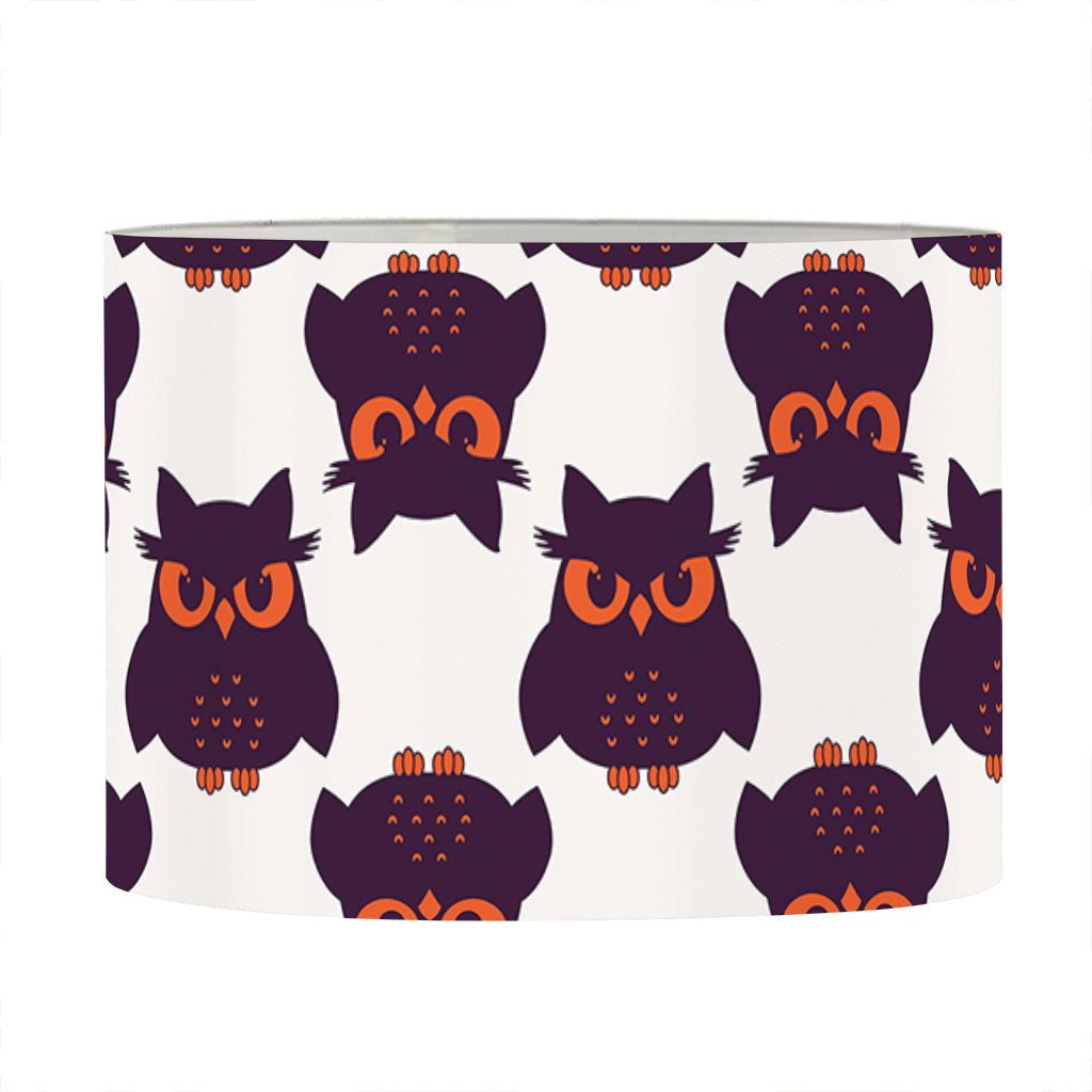 Halloween Owl Pattern Print Drum Lamp Shade