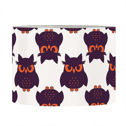 Halloween Owl Pattern Print Drum Lamp Shade