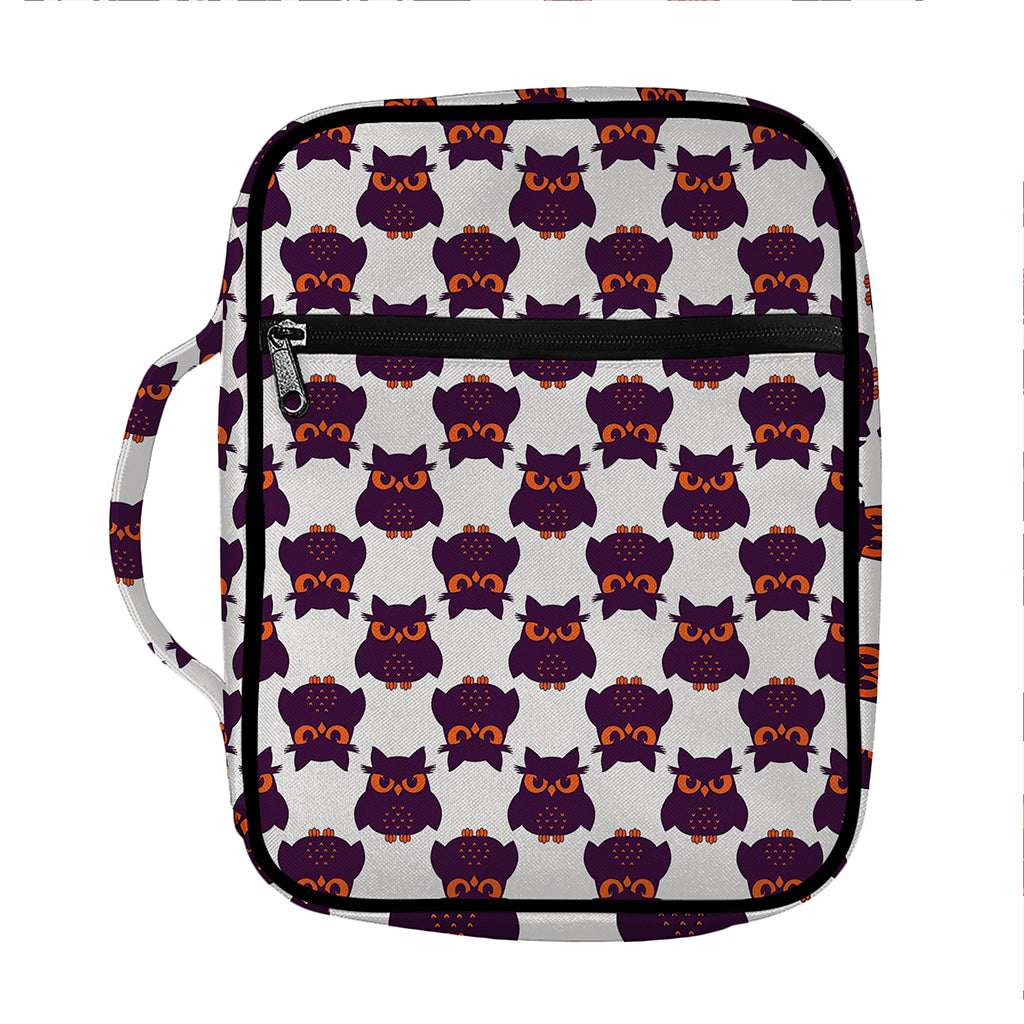 Halloween Owl Pattern Print Front Pocket Bible Bag