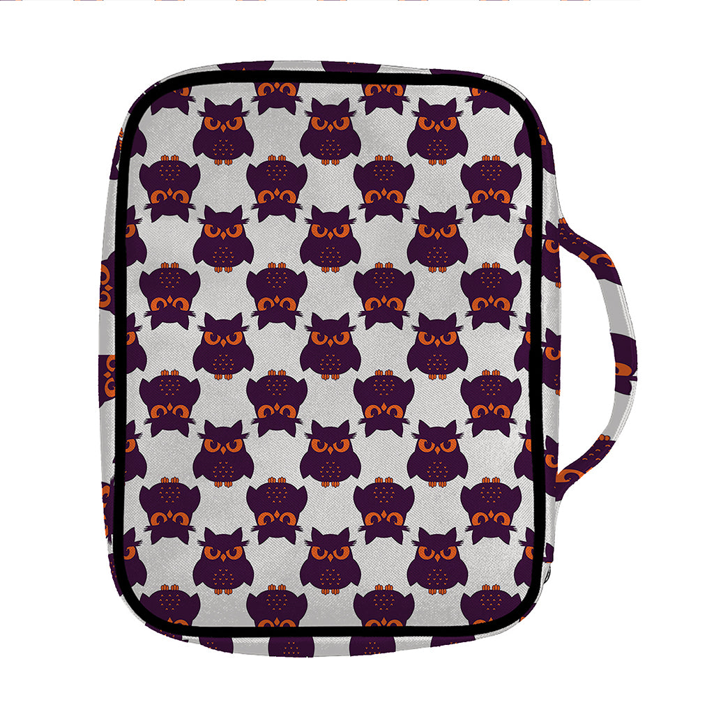 Halloween Owl Pattern Print Front Pocket Bible Bag
