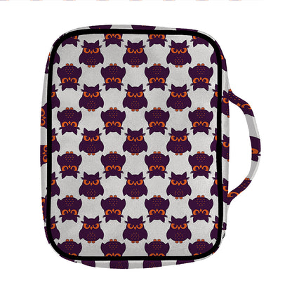 Halloween Owl Pattern Print Front Pocket Bible Bag