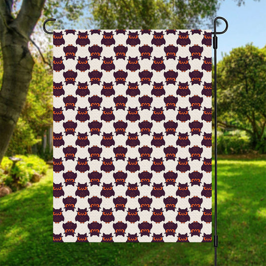 Halloween Owl Pattern Print Garden Flag