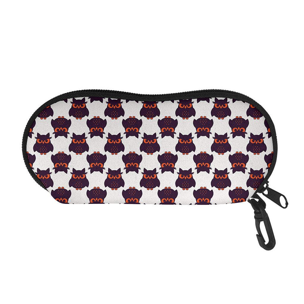 Halloween Owl Pattern Print Glasses Case