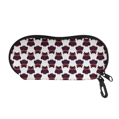 Halloween Owl Pattern Print Glasses Case