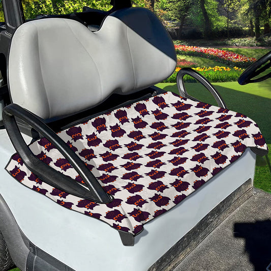 Halloween Owl Pattern Print Golf Cart Seat Cover