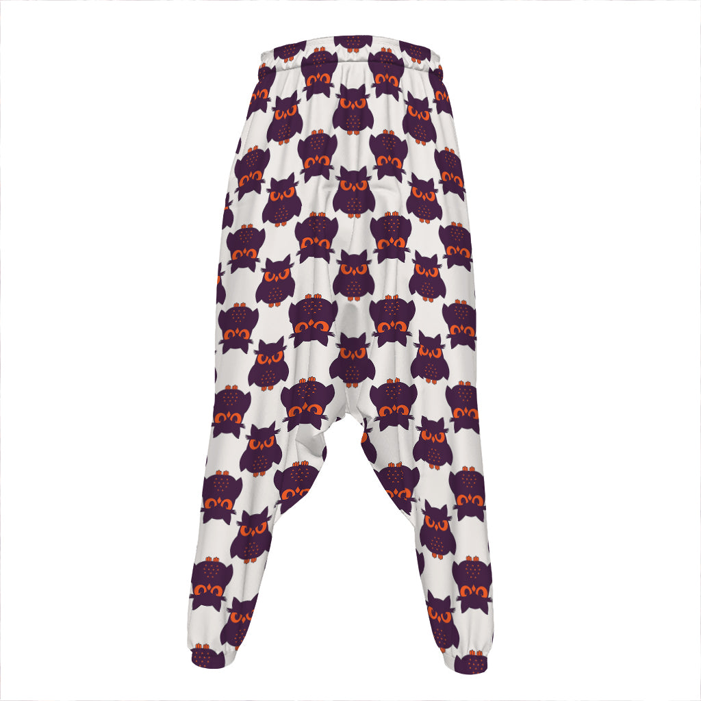 Halloween Owl Pattern Print Hammer Pants