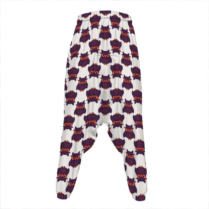 Halloween Owl Pattern Print Hammer Pants