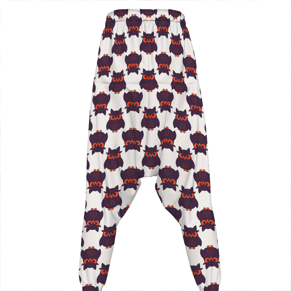 Halloween Owl Pattern Print Hammer Pants